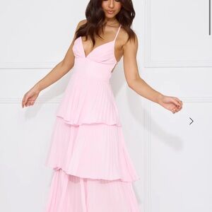 Elegant Pink Tiered Dress